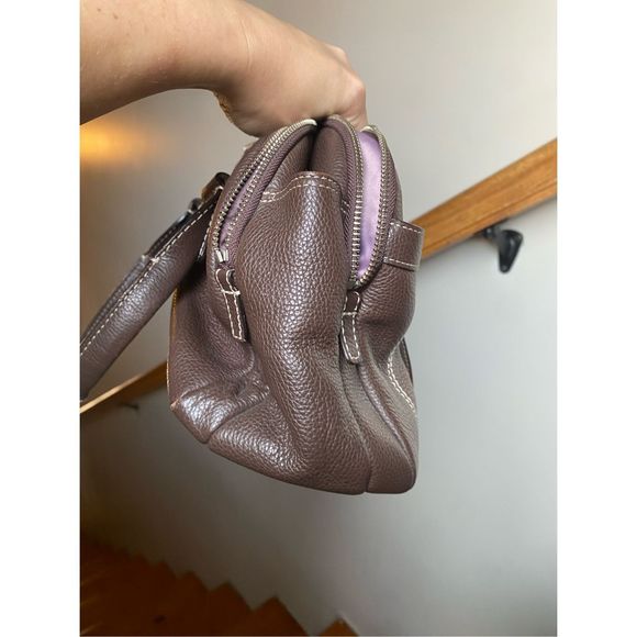 Coach Penelope F14685 Brown Pebbled Leather Silver Hardware Handbag Satchel - Picture 9 of 12